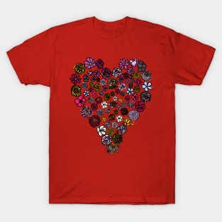 Floral Heart of Flowers Drawing Mothers Day T-Shirt